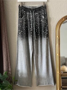 Rich Radi Q’s Gradient Starry Beaded Knit Pants Size Small